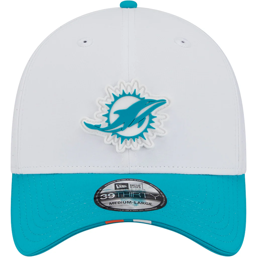 NFL Miami Dolphins New Era 2025 Training 39THIRTY Flex Fit Hat - White - Image 3
