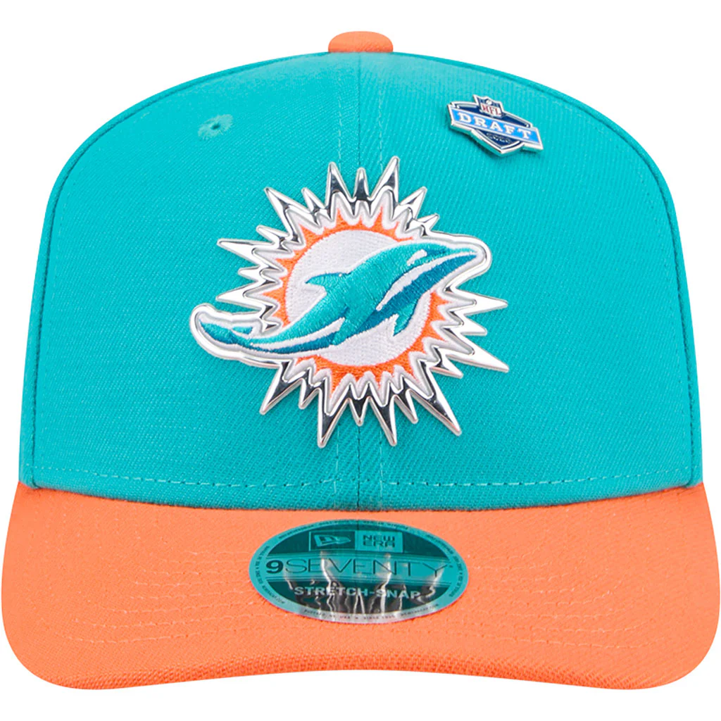 NFL Miami Dolphins New Era 2026 Draft 9SEVENTY Snapback Hat - Teal - Image 3