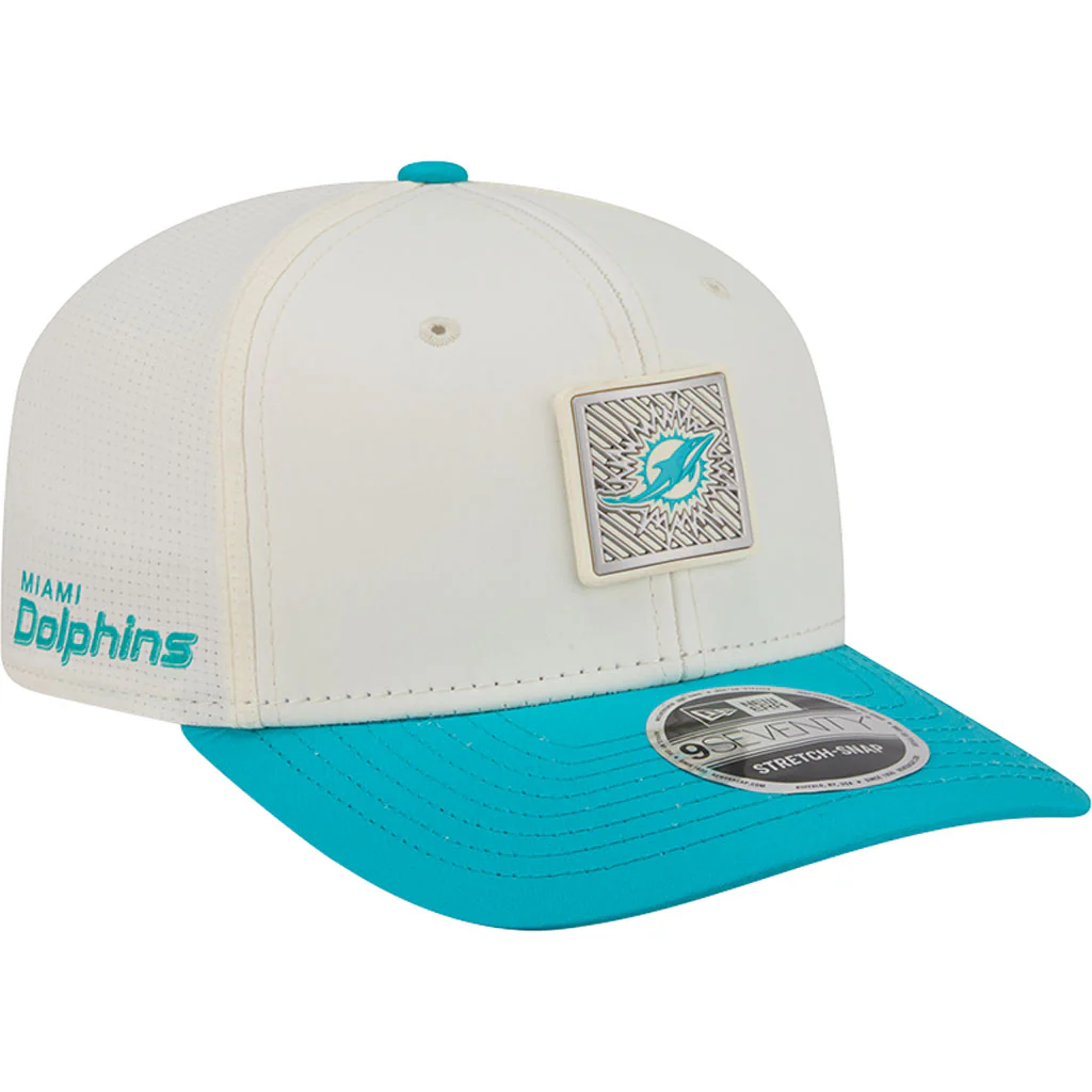 NFL Miami Dolphins New Era 2026 Training 9SEVENTY Stretch Snapback Hat - Cream - Image 2