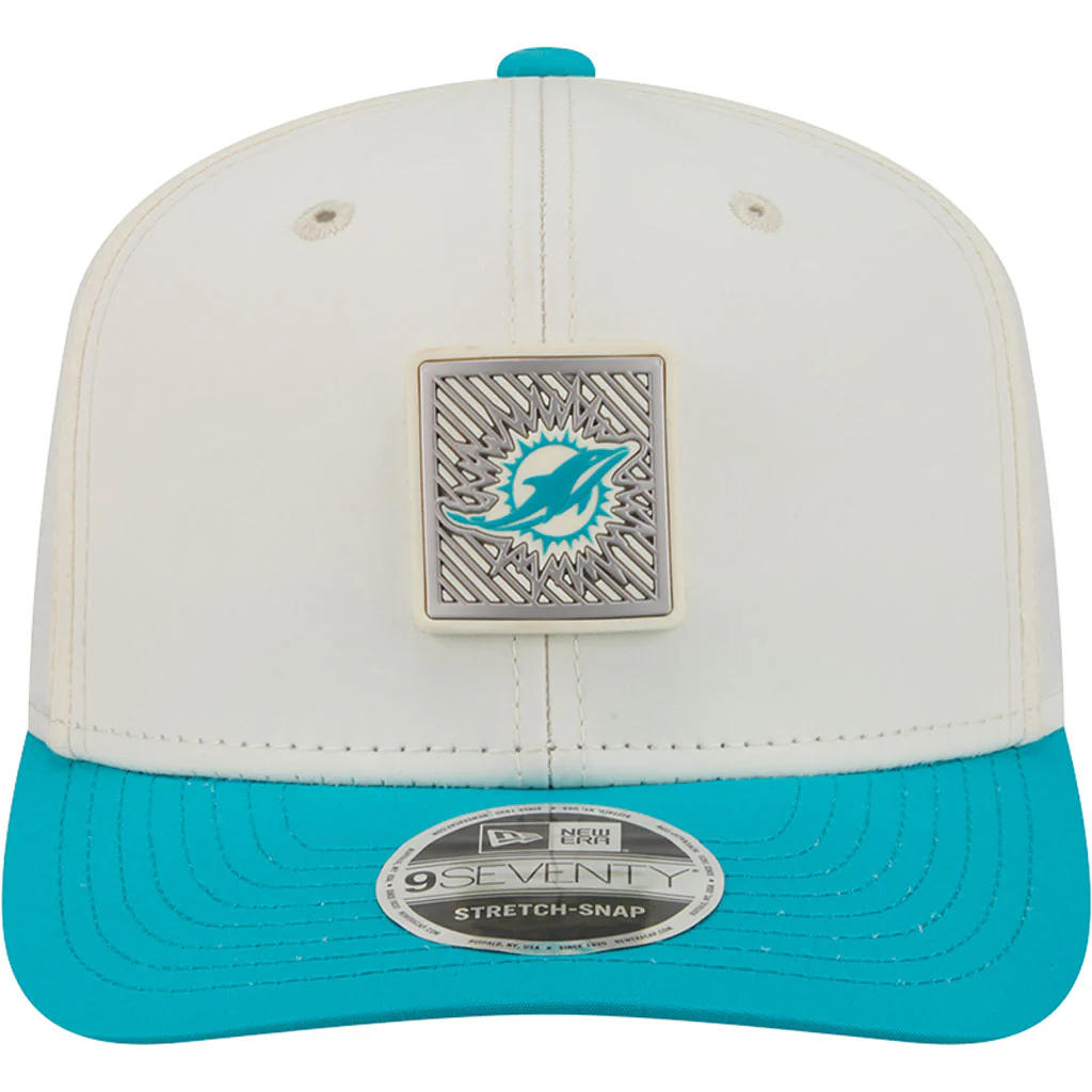 NFL Miami Dolphins New Era 2026 Training 9SEVENTY Stretch Snapback Hat - Cream - Image 3