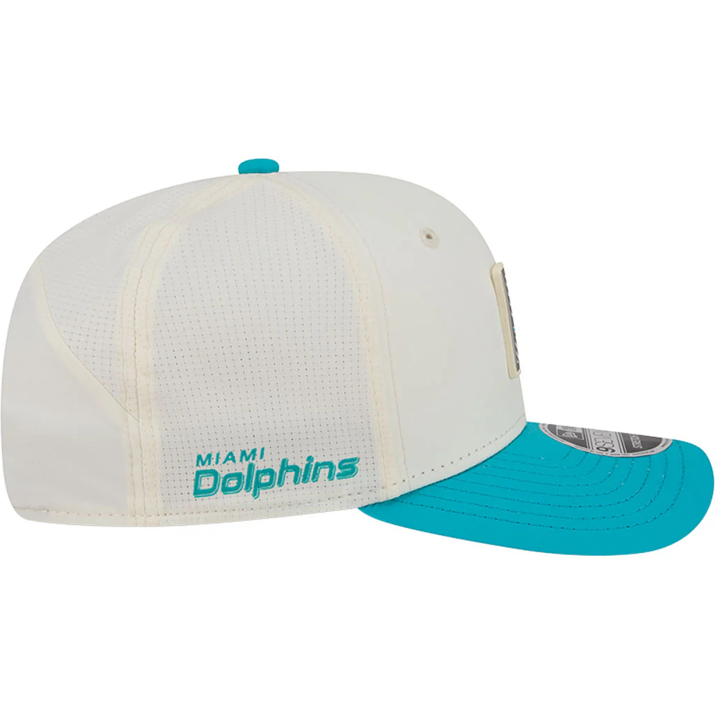 NFL Miami Dolphins New Era 2026 Training 9SEVENTY Stretch Snapback Hat - Cream - Image 5