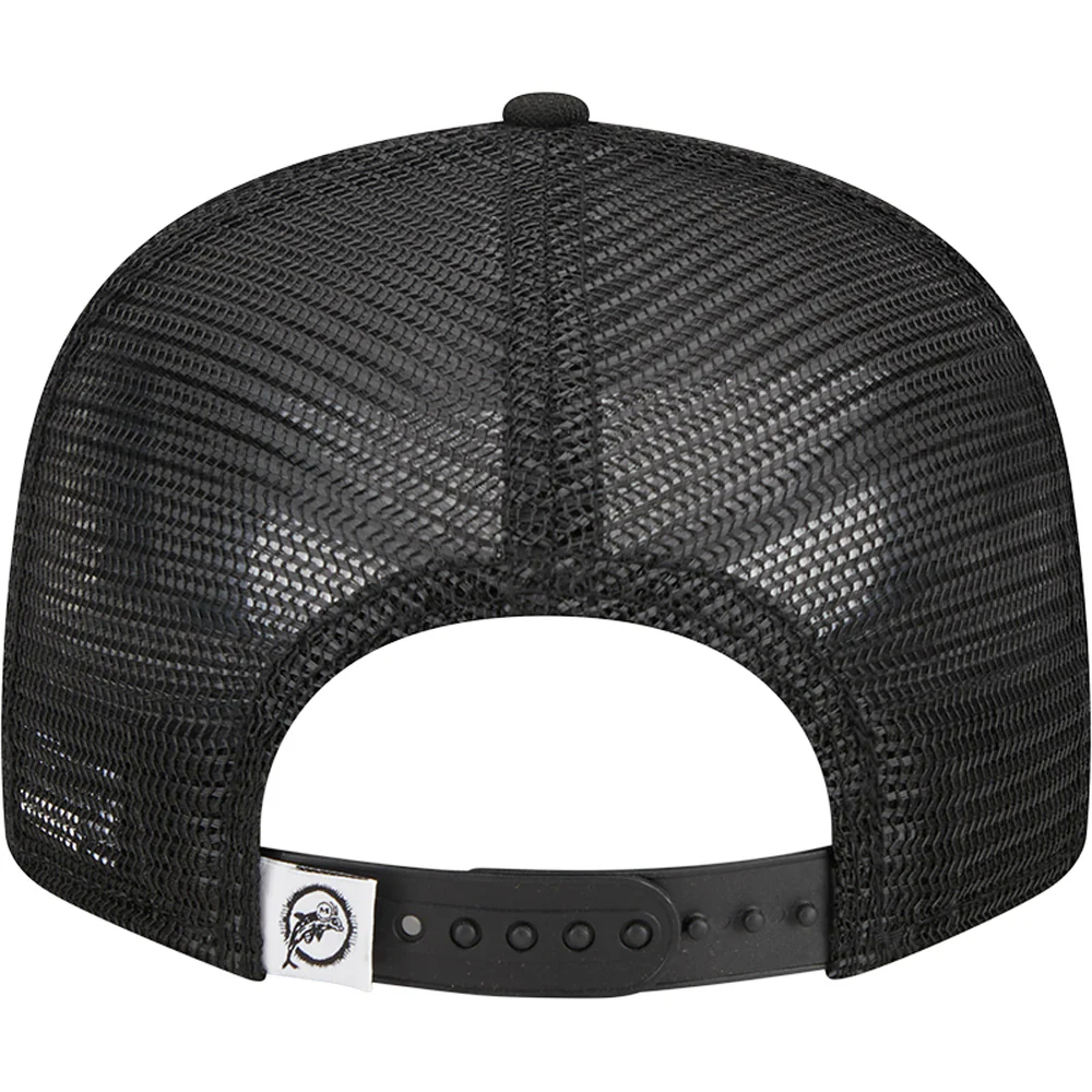 NFL Miami Dolphins New Era Black & White 9FIFTY Snapback Trucker Hat - Black - Image 4