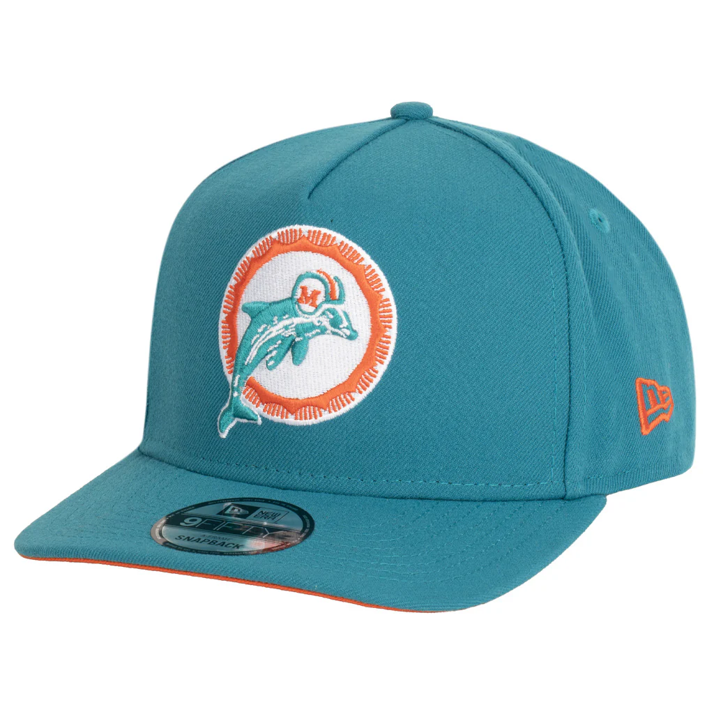 NFL Miami Dolphins New Era Team Undervisor 9FIFTY A-Frame Snapback Hat - Teal - Image 2