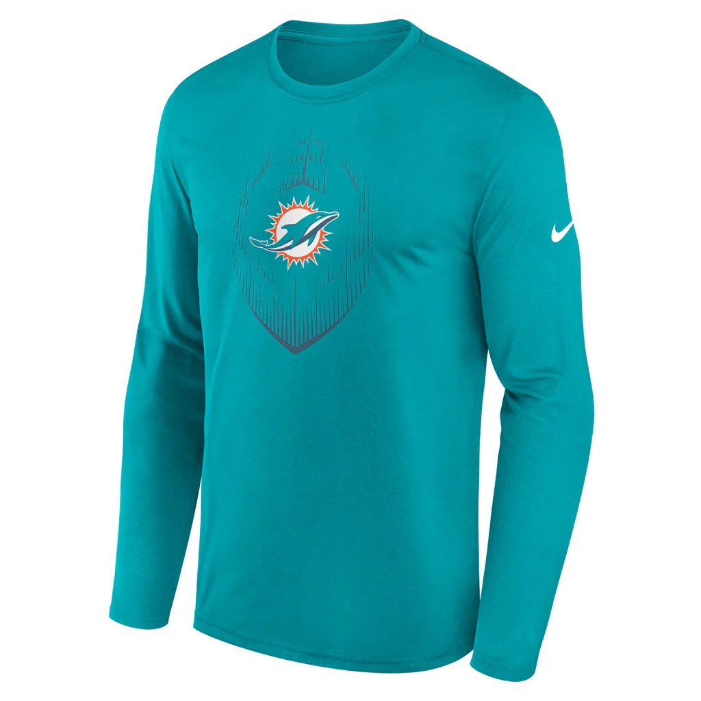 NFL Miami Dolphins Nike 2024 Icon Legend Long Sleeve T-Shirt - Teal - Image 2