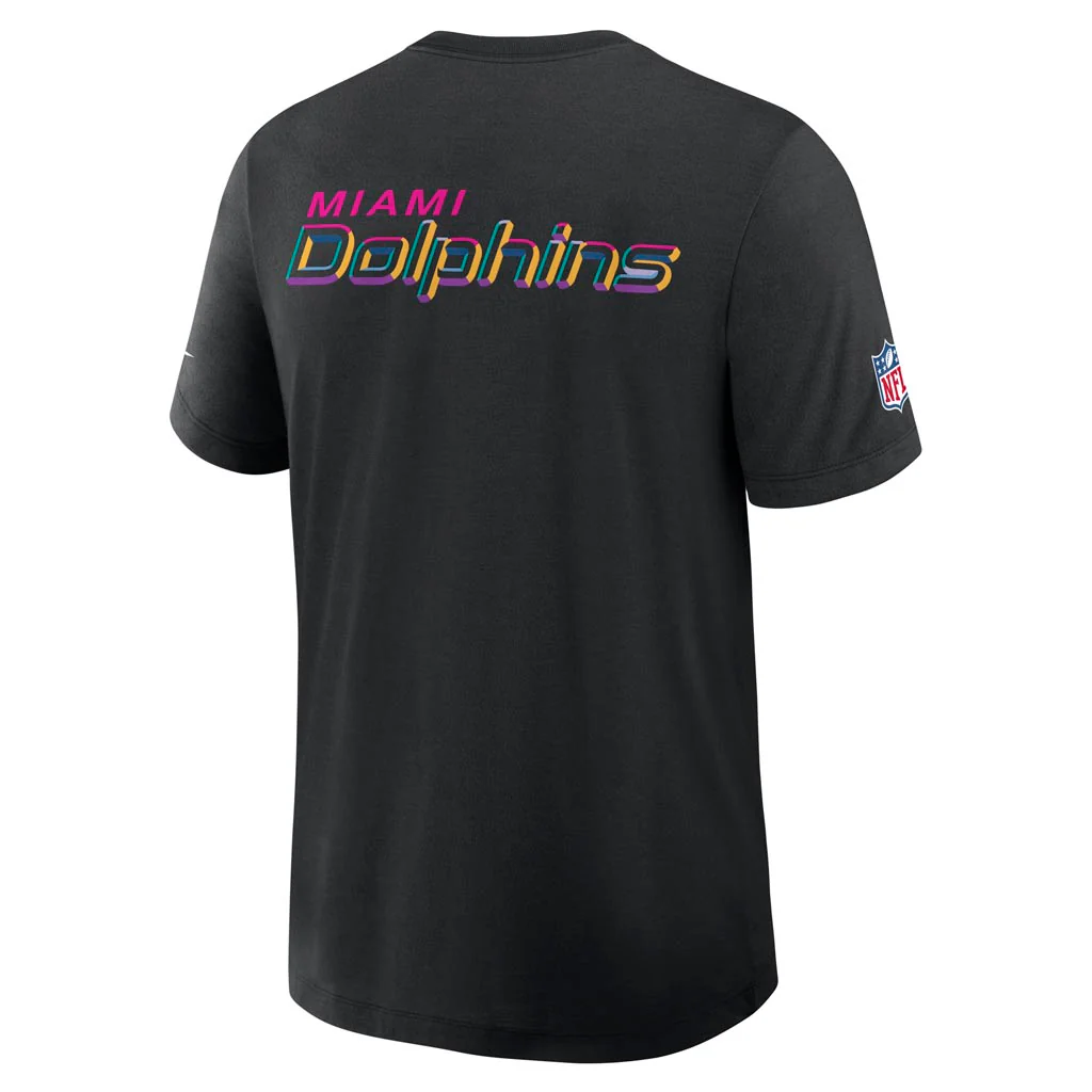 NFL Miami Dolphins Nike 2025 Crucial Catch Tri-Blend T-Shirt - Black - Image 3