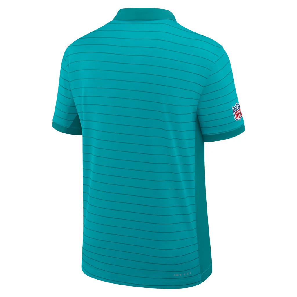 NFL Miami Dolphins Nike 2025 Dri-Fit Striped Polo - Teal - Image 3