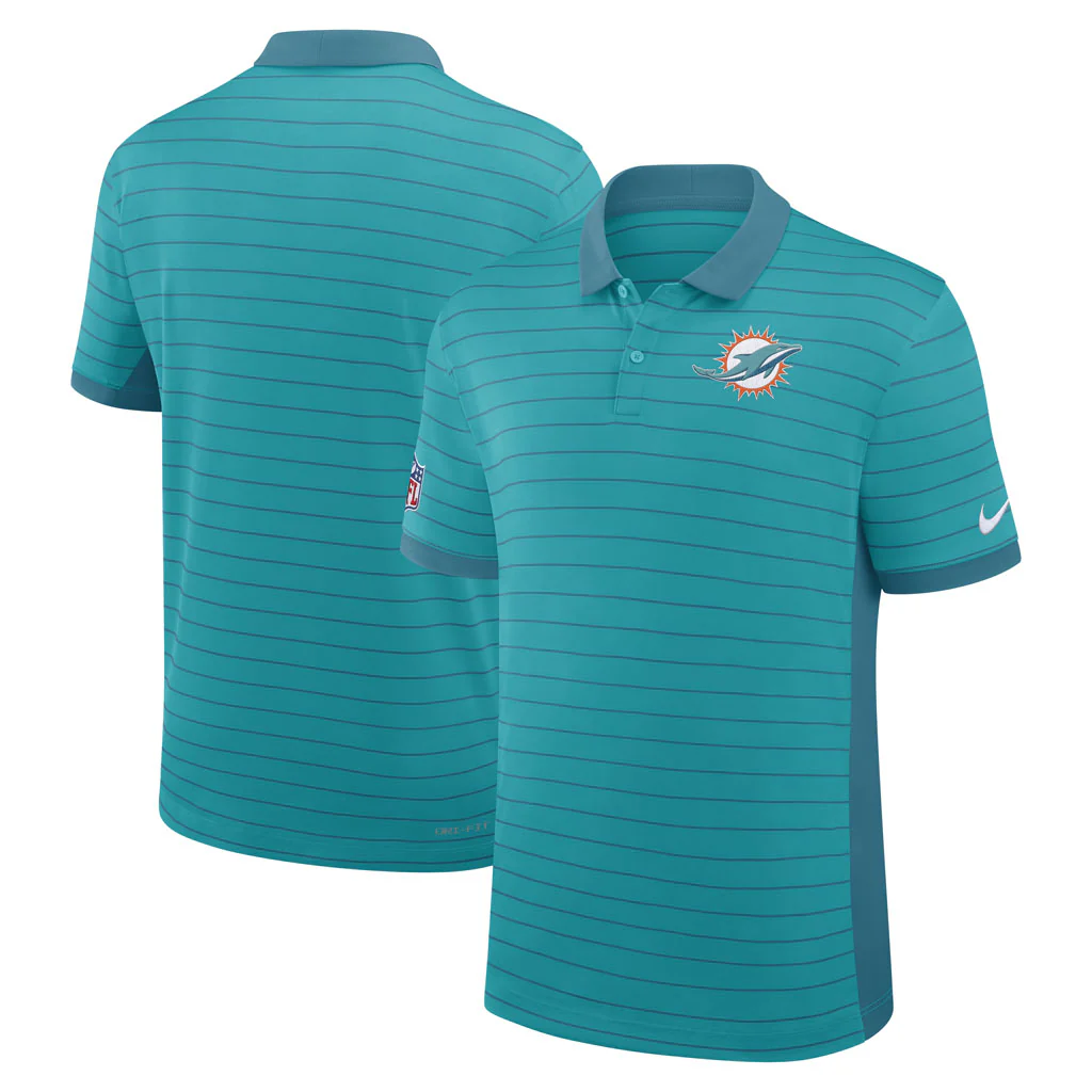 NFL Miami Dolphins Nike 2026 Dri-FIT Striped Polo - Teal