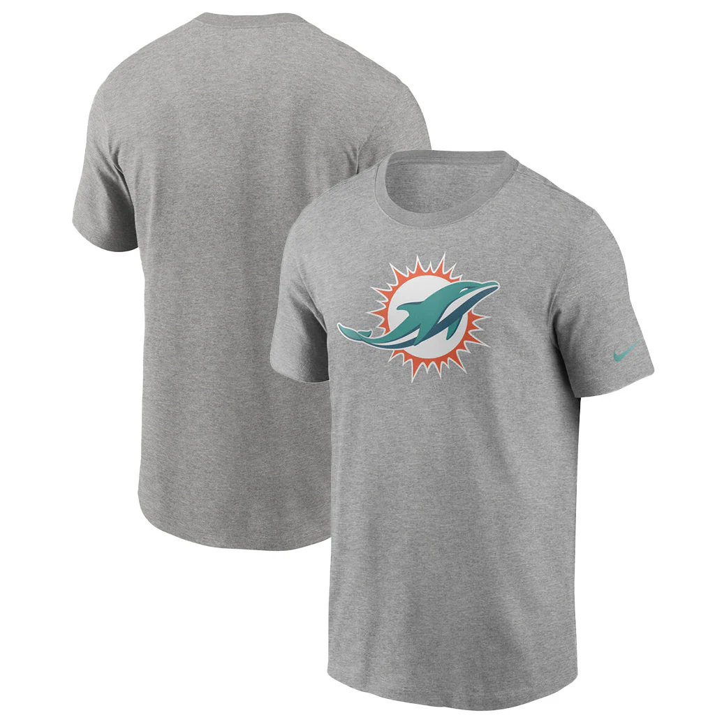 NFL Miami Dolphins Nike Cotton Essential Logo T-Shirt - Gray