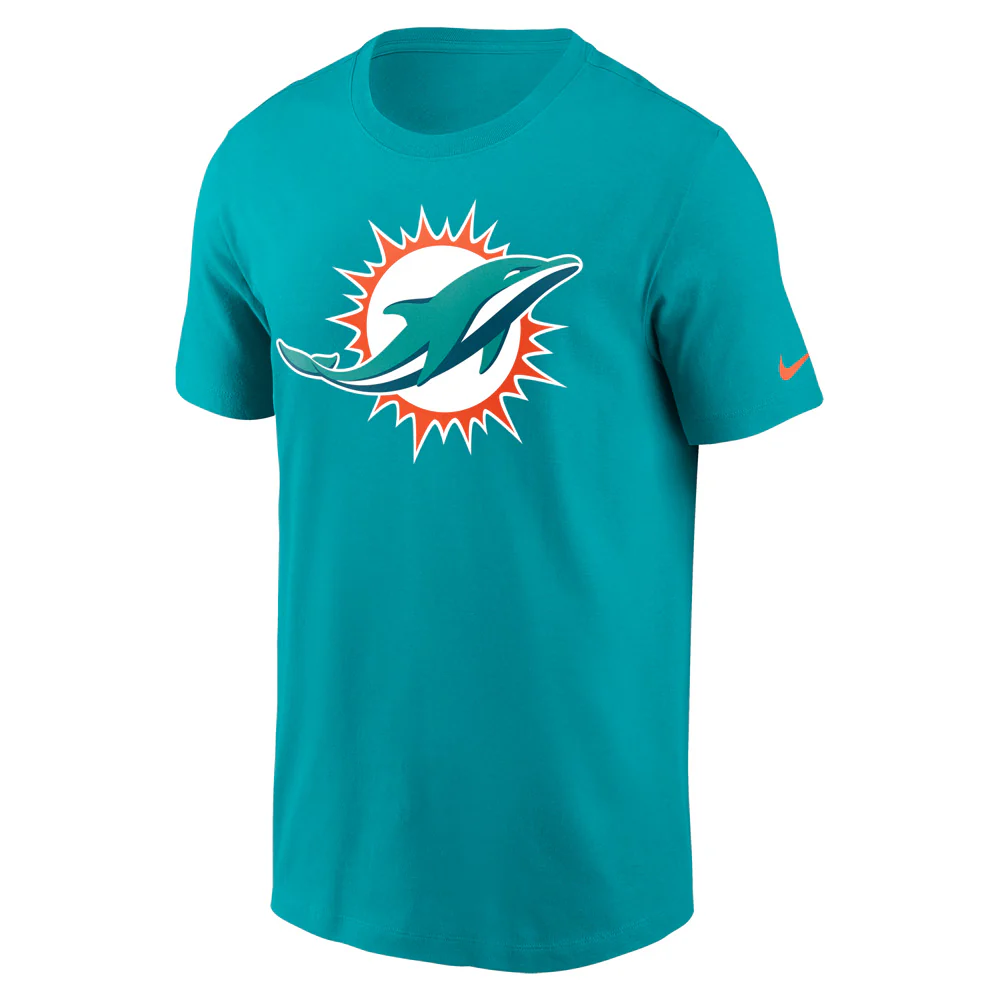 NFL Miami Dolphins Nike Logo Essential T-Shirt - Aquamarine - Image 2
