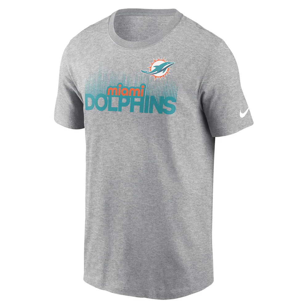 NFL Miami Dolphins Nike Local Essential T-Shirt - Heather Gray - Image 2