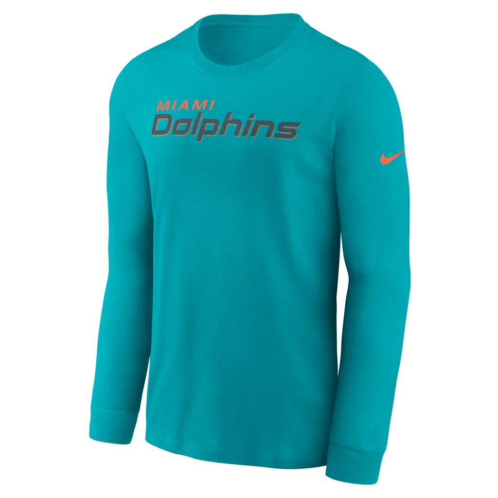 NFL Miami Dolphins Nike Rivalries Cotton Long Sleeve T-Shirt - Teal - Image 2