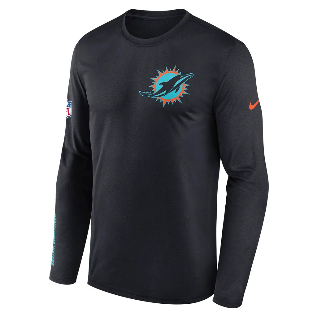 NFL Miami Dolphins Nike Rivalries Legend Long Sleeve T-Shirt - Black - Image 2