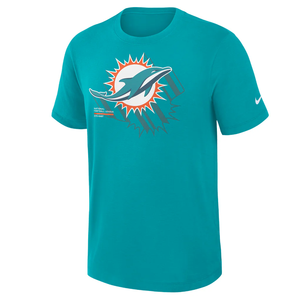 NFL Miami Dolphins Nike Slub T-Shirt - Teal - Image 2