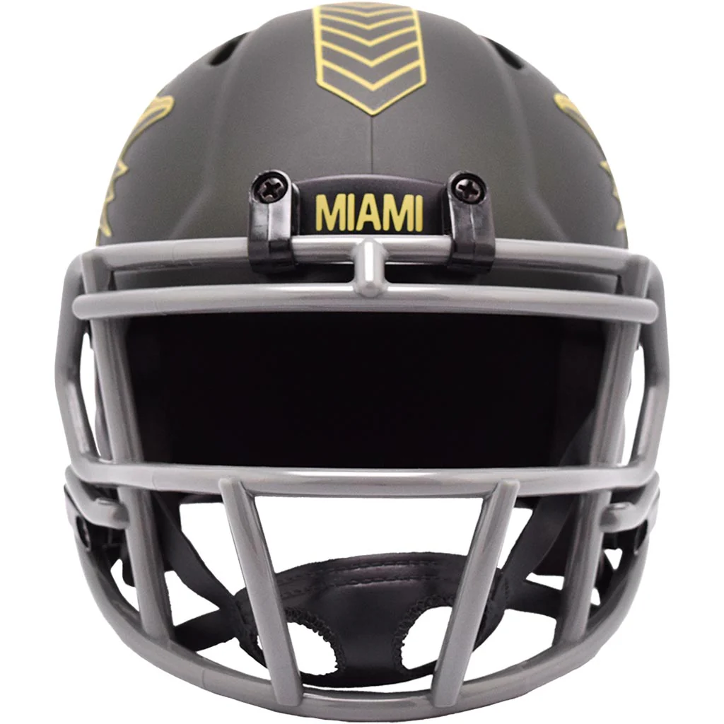 NFL Miami Dolphins Riddell 2025 Salute to Service Mini Speed Helmet - Green - Image 3