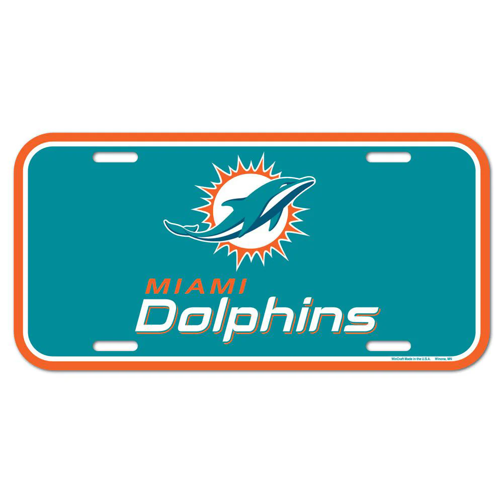 NFL Miami Dolphins WinCraft Logo Plastic License Plate