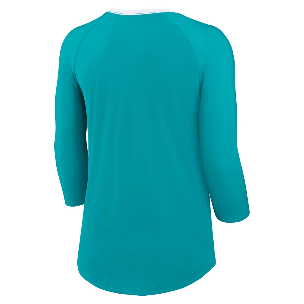 NFL Miami Dolphins Women's Nike Fashion 3/4 Sleeve T-Shirt - Teal - Image 3