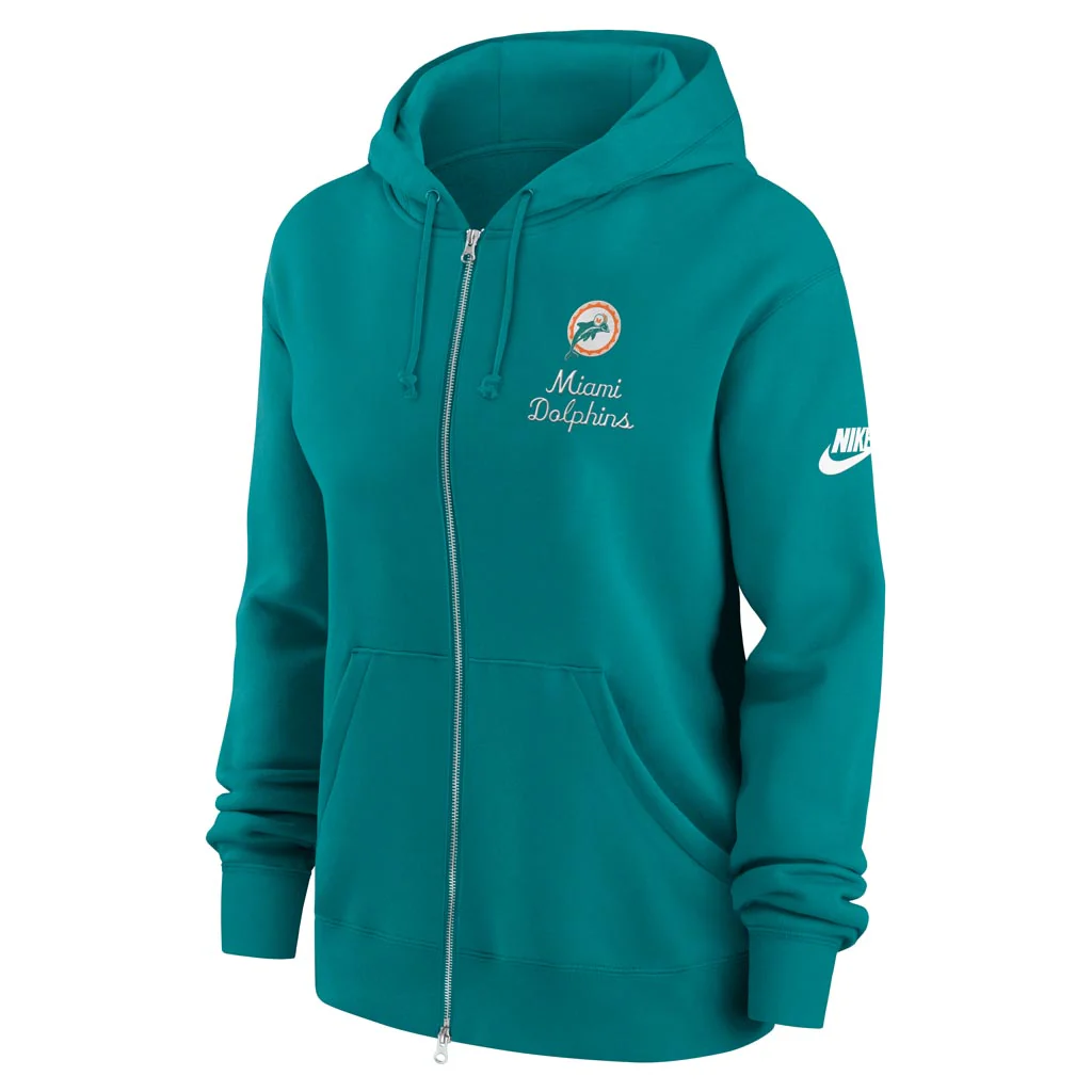 NFL Miami Dolphins Women's Nike Rewind Phoenix Full-Zip Hoodie - Teal - Image 2