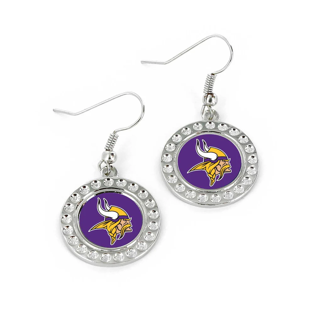 NFL Minnesota Vikings Aminco Dimple Dangle Earrings