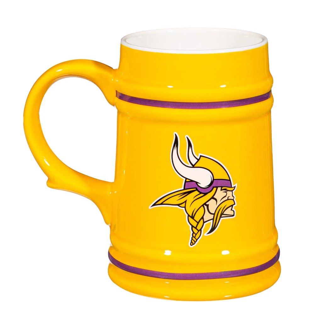 NFL Minnesota Vikings Evergreen 24oz Ceramic Stein Cup - Yellow - Image 2