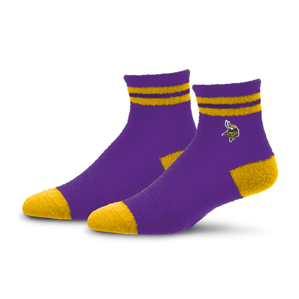 NFL Minnesota Vikings For Bare Feet Stripe Cozy Socks - Purple