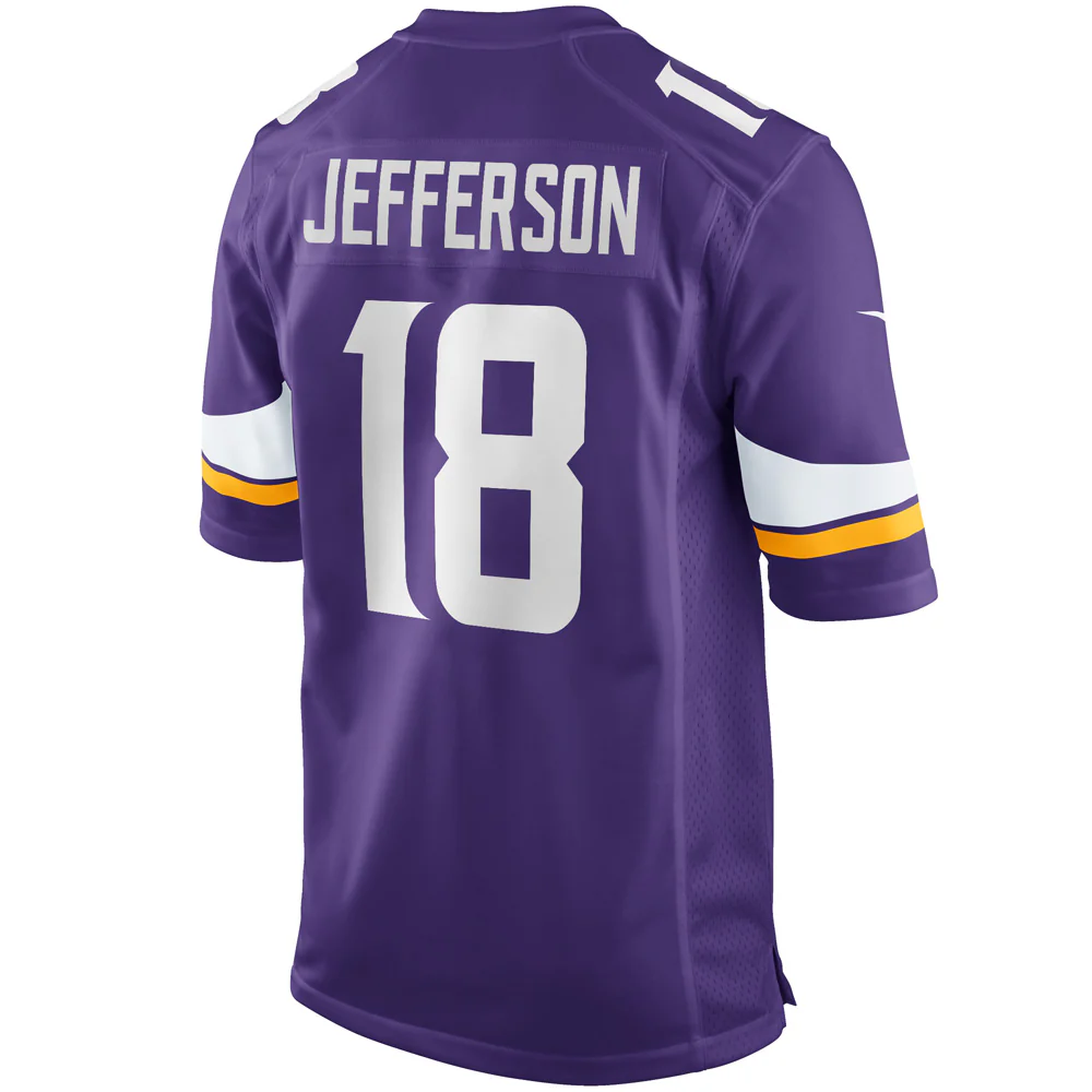 NFL Minnesota Vikings Justin Jefferson Nike Home Game Jersey - Purple - Image 3