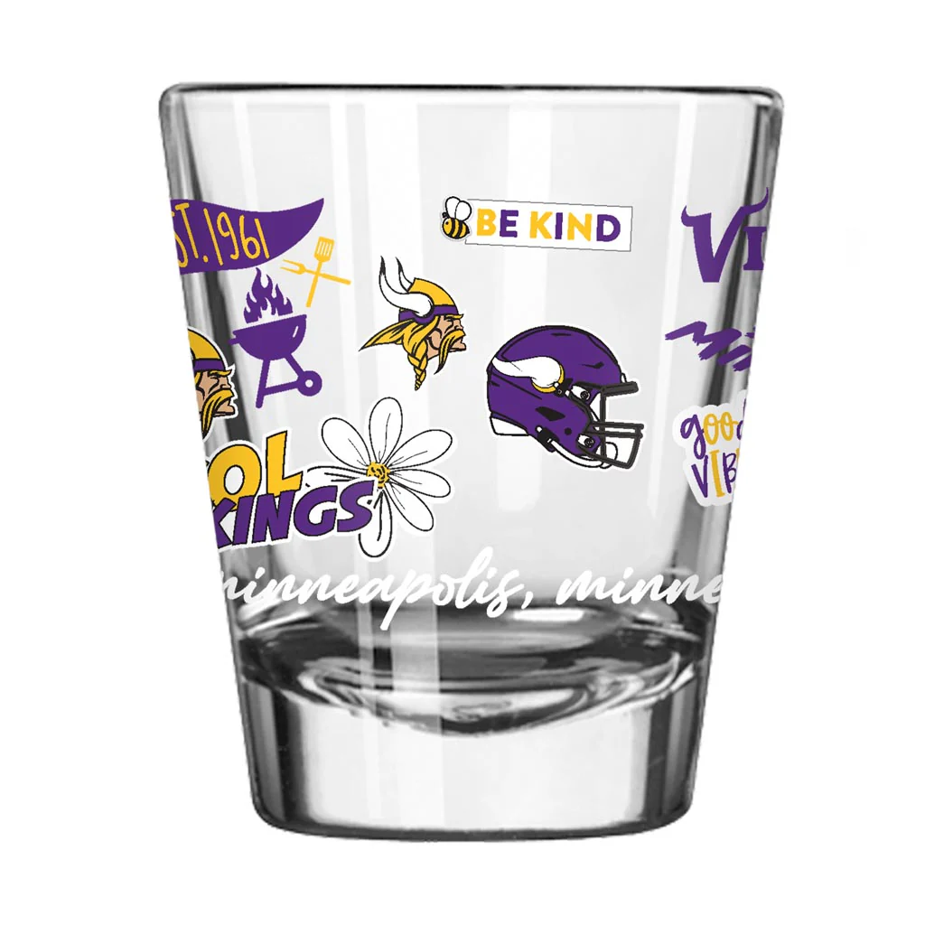 NFL Minnesota Vikings Logo Brands Native 2oz Shot Glass - Purple