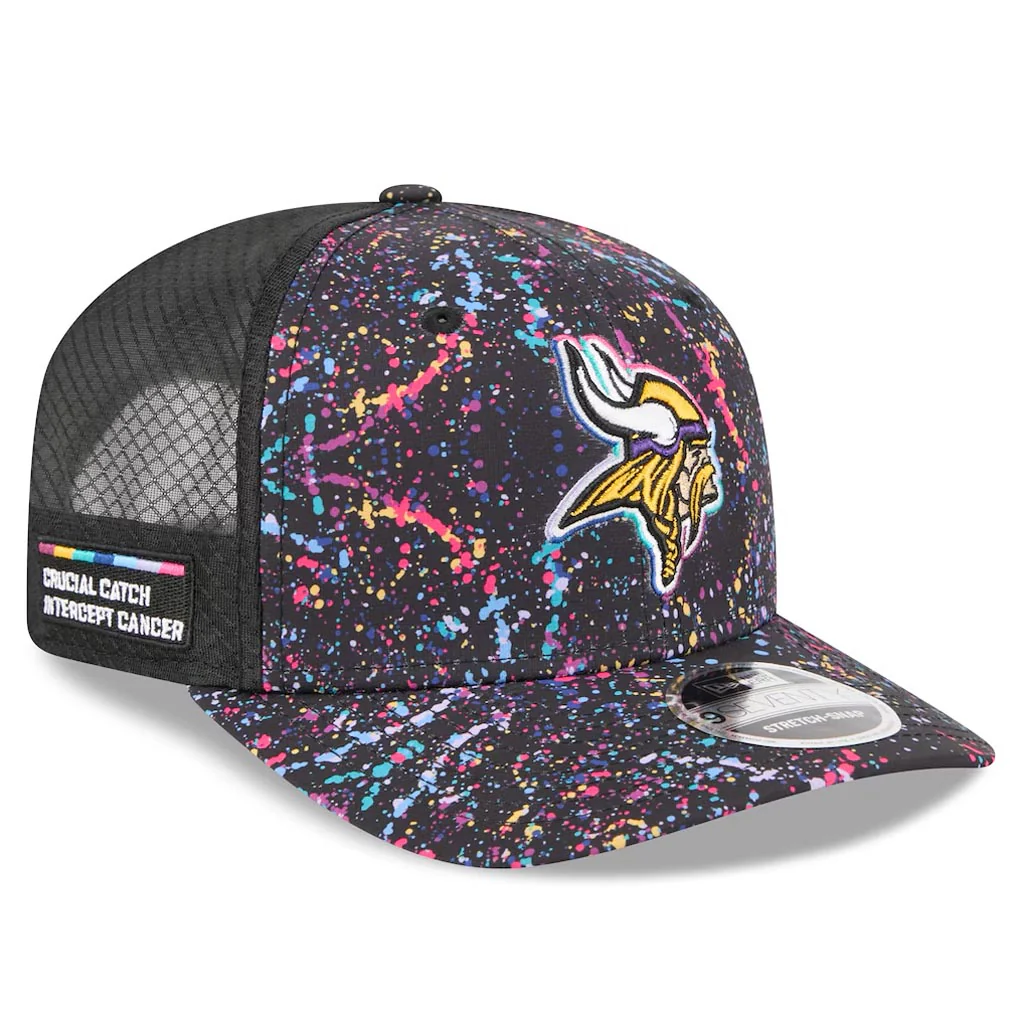 NFL Minnesota Vikings New Era 2025 Crucial Catch 9SEVENTY Stretch-Snapback Hat - Black