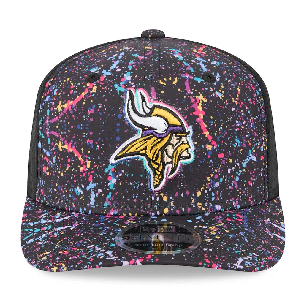 NFL Minnesota Vikings New Era 2025 Crucial Catch 9SEVENTY Stretch-Snapback Hat - Black - Image 3