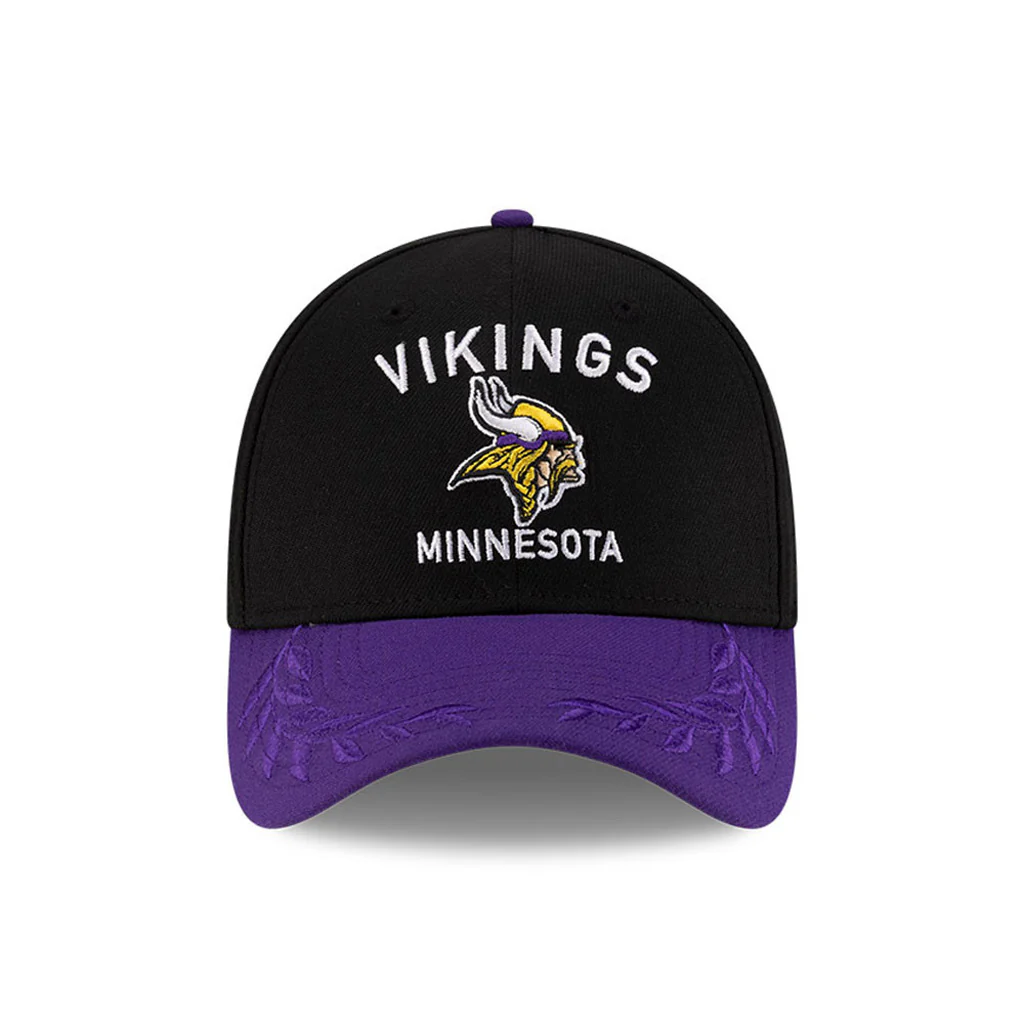 NFL Minnesota Vikings New Era 2025 Draft 39THIRTY Flex Fit Hat - Black - Image 2