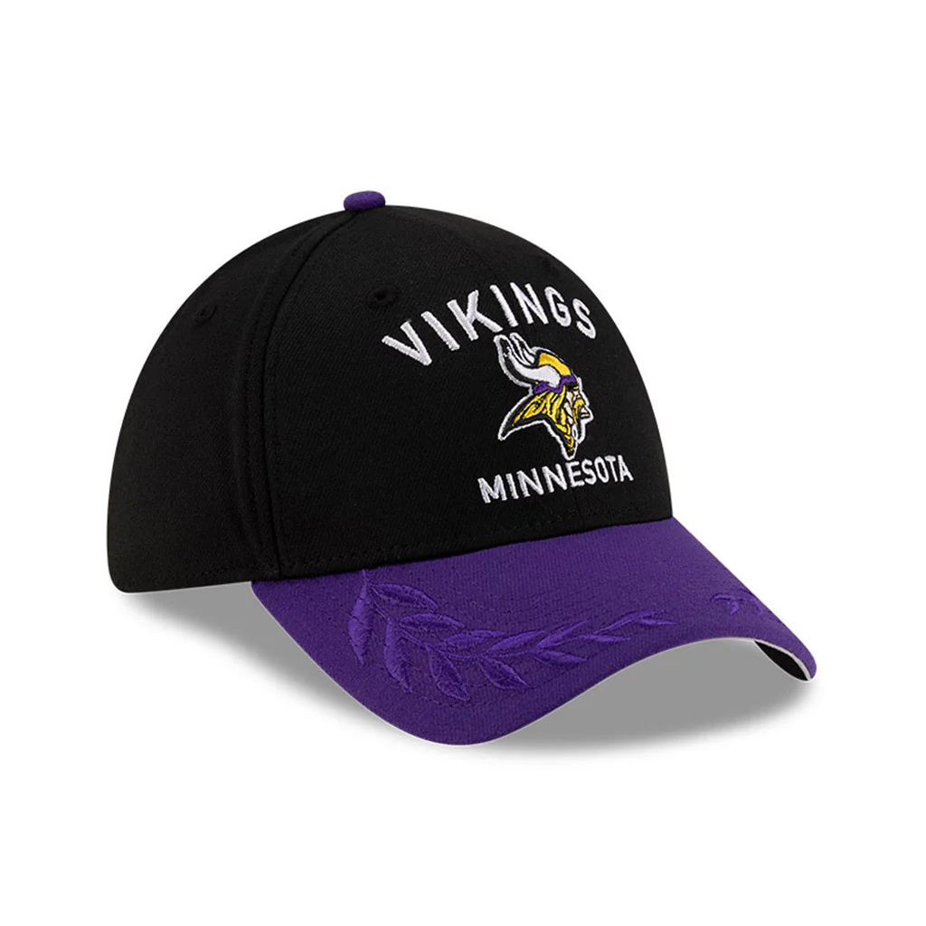 NFL Minnesota Vikings New Era 2025 Draft 39THIRTY Flex Fit Hat - Black - Image 3