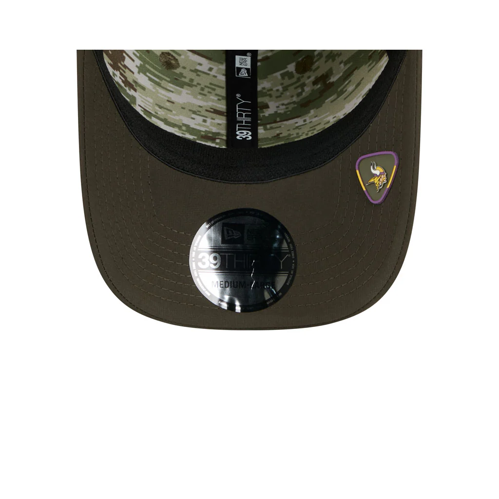 NFL Minnesota Vikings New Era 2025 Salute to Service 39THIRTY Flex Fit Hat - Green - Image 5