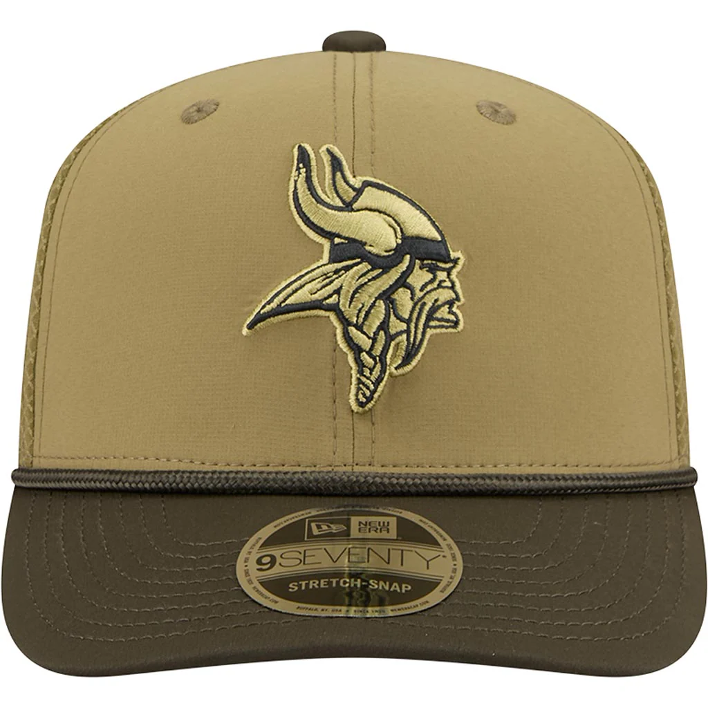 NFL Minnesota Vikings New Era 2025 Salute to Service 9SEVENTY Stretch-Snapback Hat - Green - Image 3