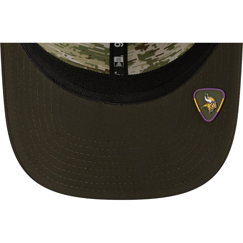 NFL Minnesota Vikings New Era 2025 Salute to Service 9SEVENTY Stretch-Snapback Hat - Green - Image 5