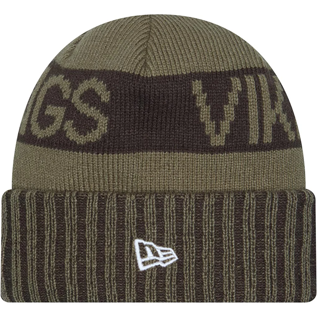 NFL Minnesota Vikings New Era 2025 Salute to Service Knit Hat - Green - Image 2