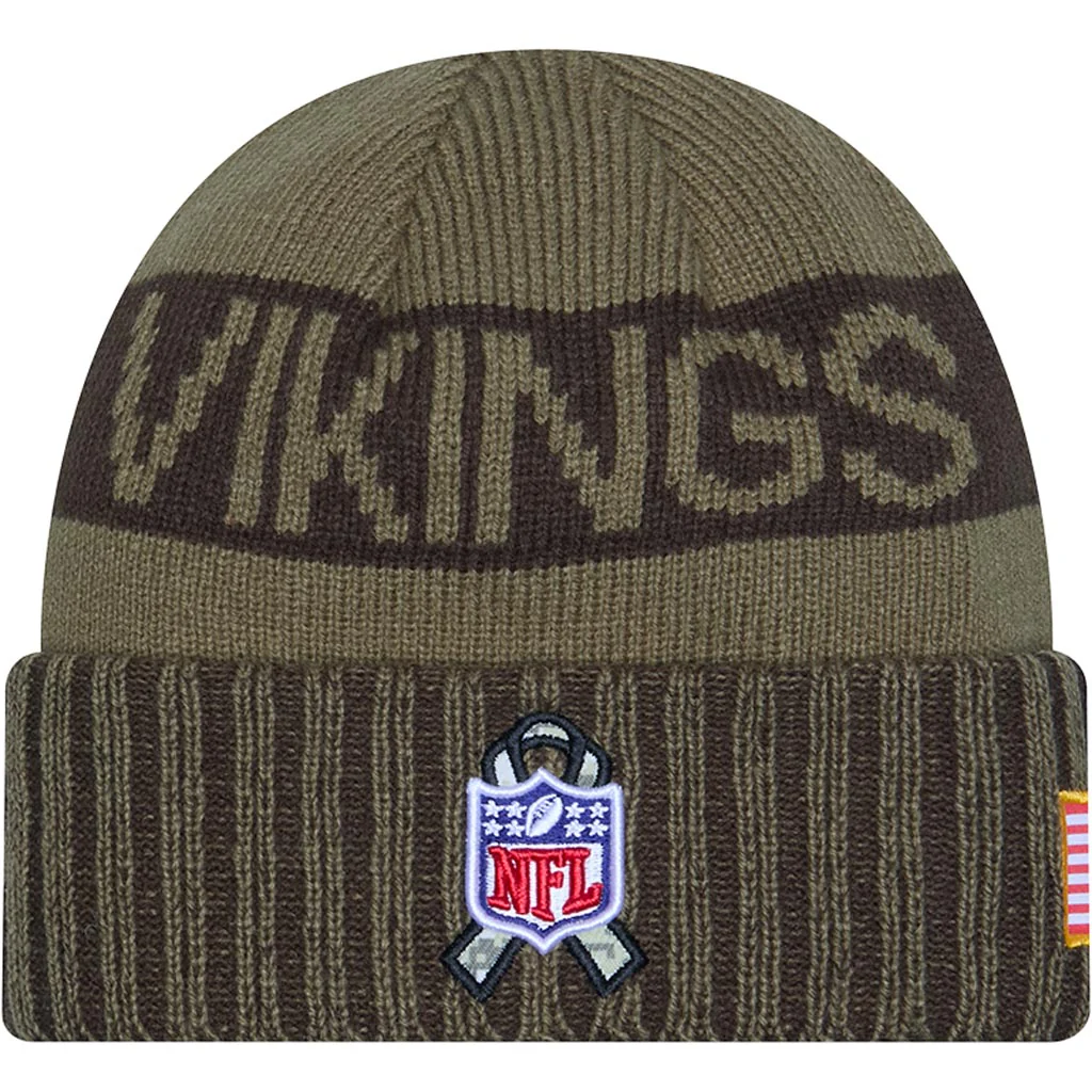 NFL Minnesota Vikings New Era 2025 Salute to Service Knit Hat - Green - Image 3