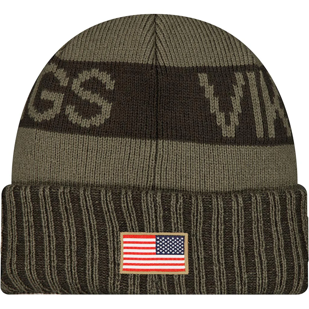 NFL Minnesota Vikings New Era 2025 Salute to Service Knit Hat - Green - Image 4