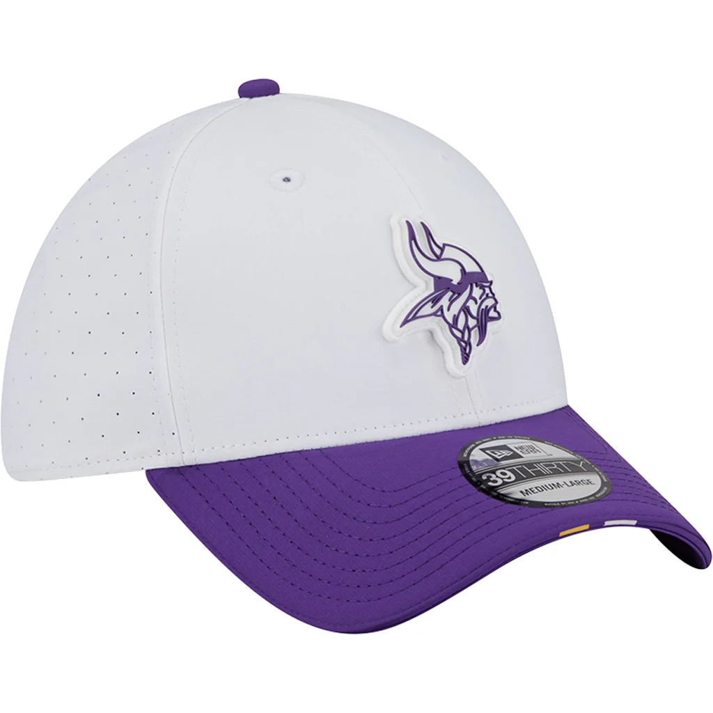 NFL Minnesota Vikings New Era 2025 Training 39THIRTY Flex Fit Hat - White - Image 2