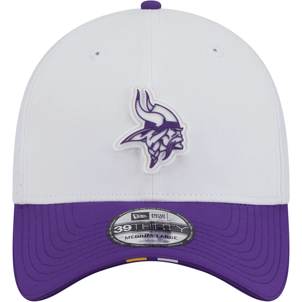 NFL Minnesota Vikings New Era 2025 Training 39THIRTY Flex Fit Hat - White - Image 3