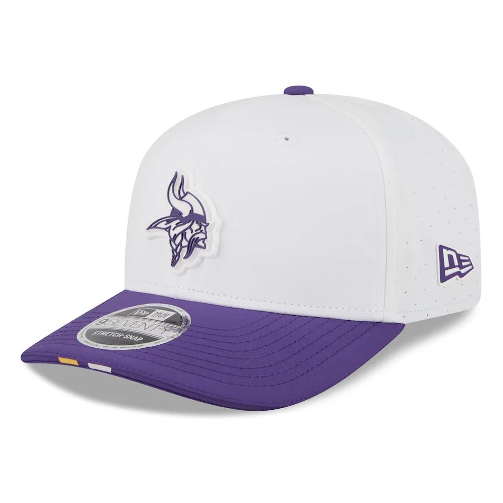 NFL Minnesota Vikings New Era 2025 Training 9SEVENTY Stretch Snap Hat - White