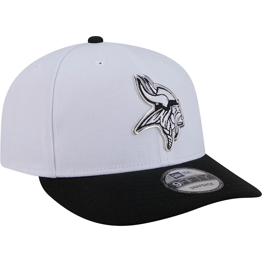 NFL Minnesota Vikings New Era Black & White 2026 Draft 9FIFTY Snapback Hat - White - Image 2