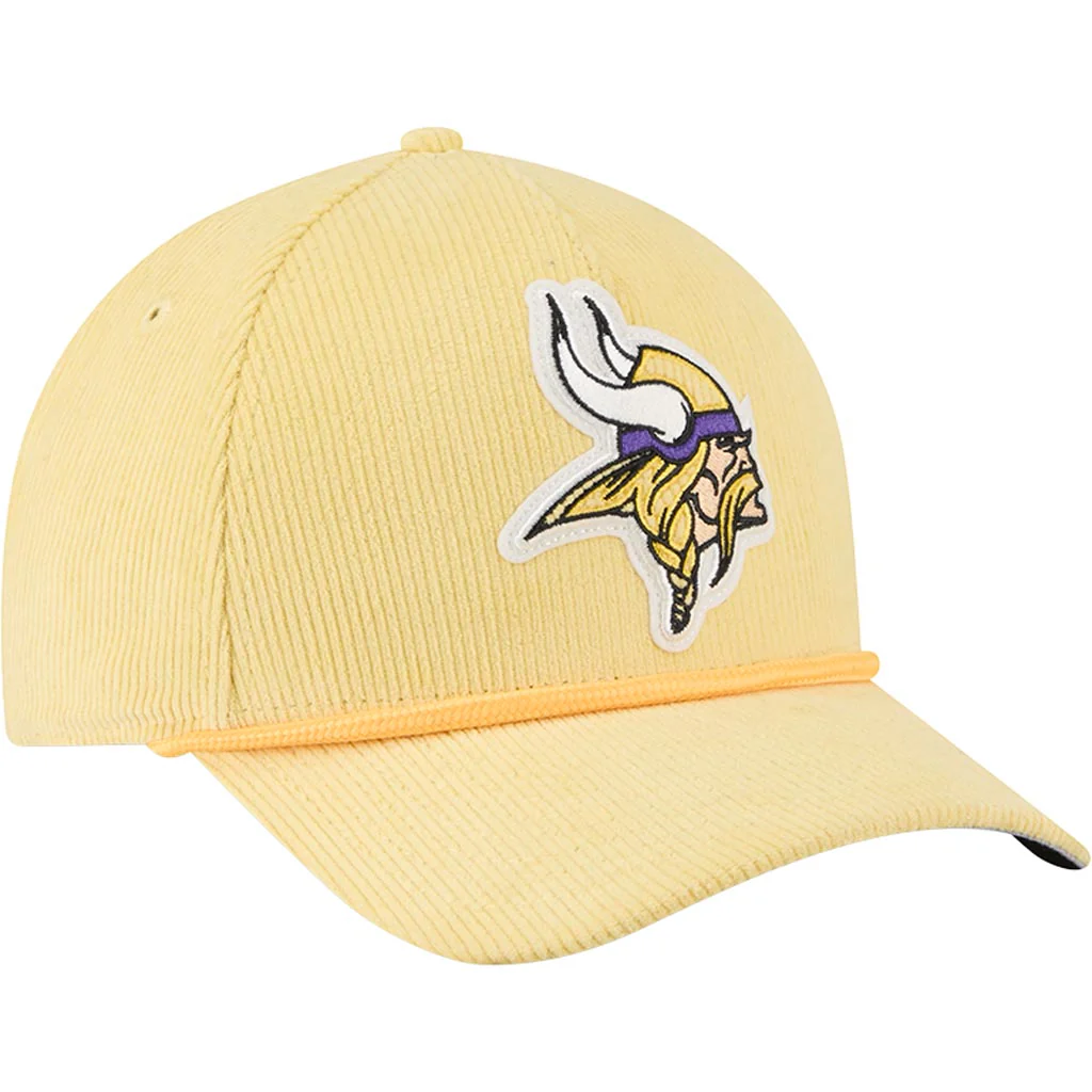 NFL Minnesota Vikings New Era Corduroy 9FORTY A-Frame M-Crown Snapback Hat - Gold - Image 2