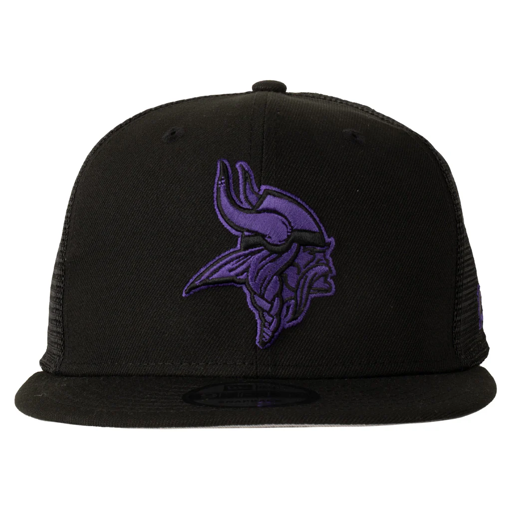 NFL Minnesota Vikings New Era Shadowline 9FIFTY Snapback Trucker Hat - Black - Image 2