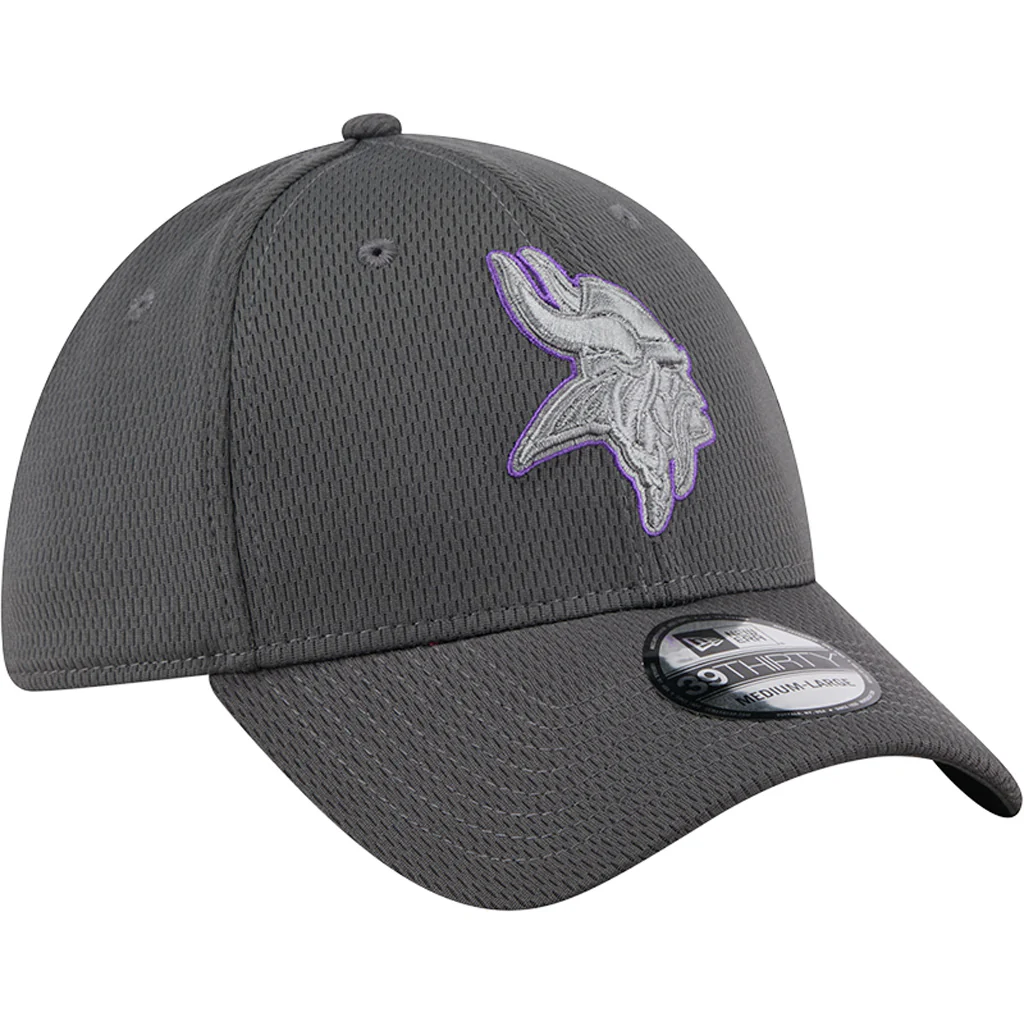 NFL Minnesota Vikings New Era Tonal Graphite 39THIRTY Flex Fit Hat - Graphite - Image 2