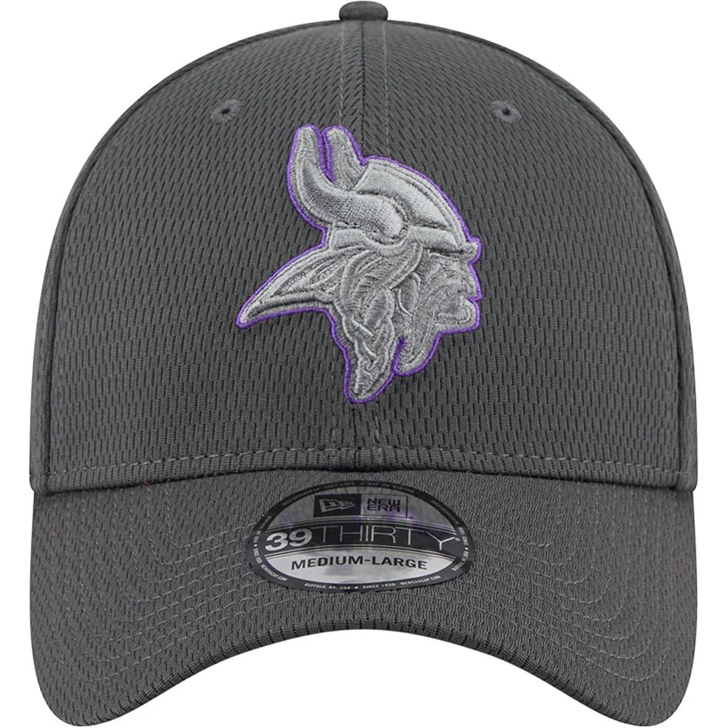 NFL Minnesota Vikings New Era Tonal Graphite 39THIRTY Flex Fit Hat - Graphite - Image 3