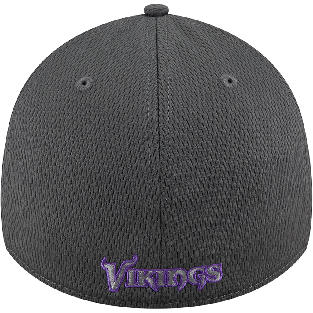 NFL Minnesota Vikings New Era Tonal Graphite 39THIRTY Flex Fit Hat - Graphite - Image 4