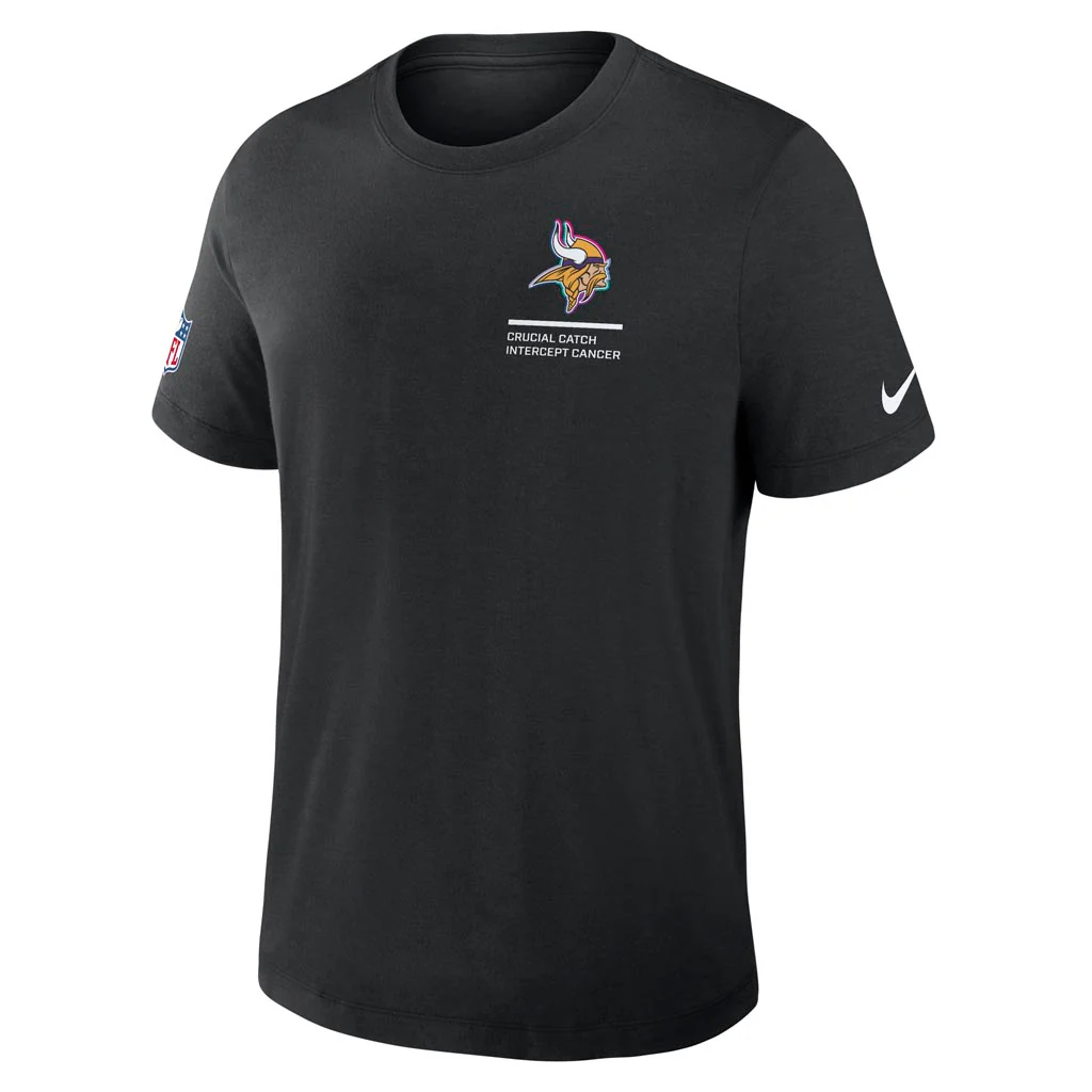 NFL Minnesota Vikings Nike 2025 Crucial Catch Tri-Blend T-Shirt - Black - Image 2