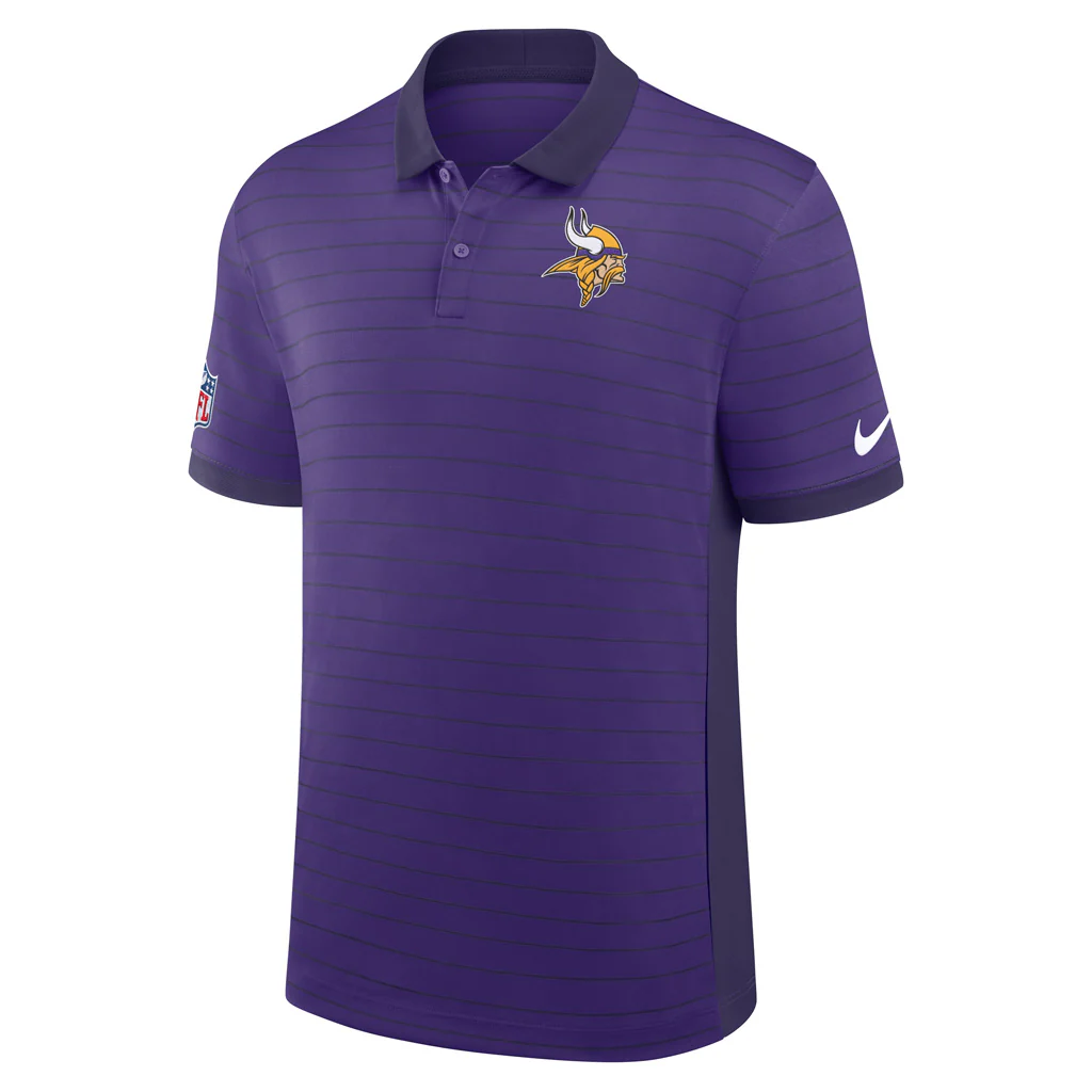 NFL Minnesota Vikings Nike 2025 Dri-Fit Striped Polo - Purple - Image 2