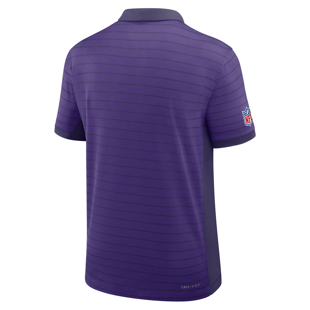 NFL Minnesota Vikings Nike 2025 Dri-Fit Striped Polo - Purple - Image 3