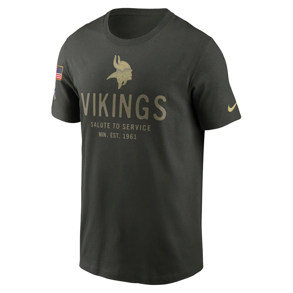 NFL Minnesota Vikings Nike 2025 Salute to Service Legend T-Shirt - Green - Image 2