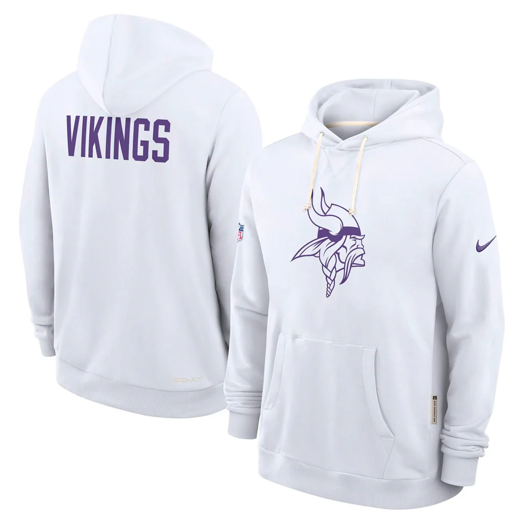 NFL Minnesota Vikings Nike 2025 Sideline Standard Issue Alt Pullover Hoodie - White